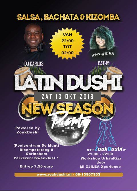 Latin Dushi - New Season Party, zaterdag 13 okt. 2018