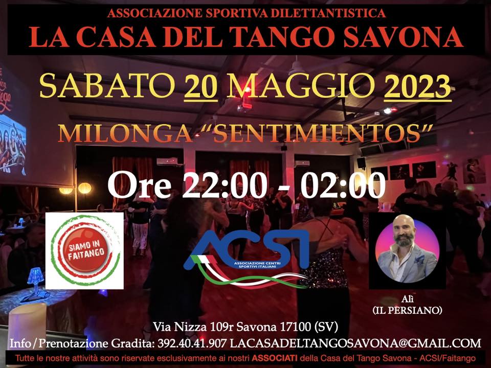 GRAN-Milonga "Sentimientos" alla CASA DEL TANGO SAVONA ASD!