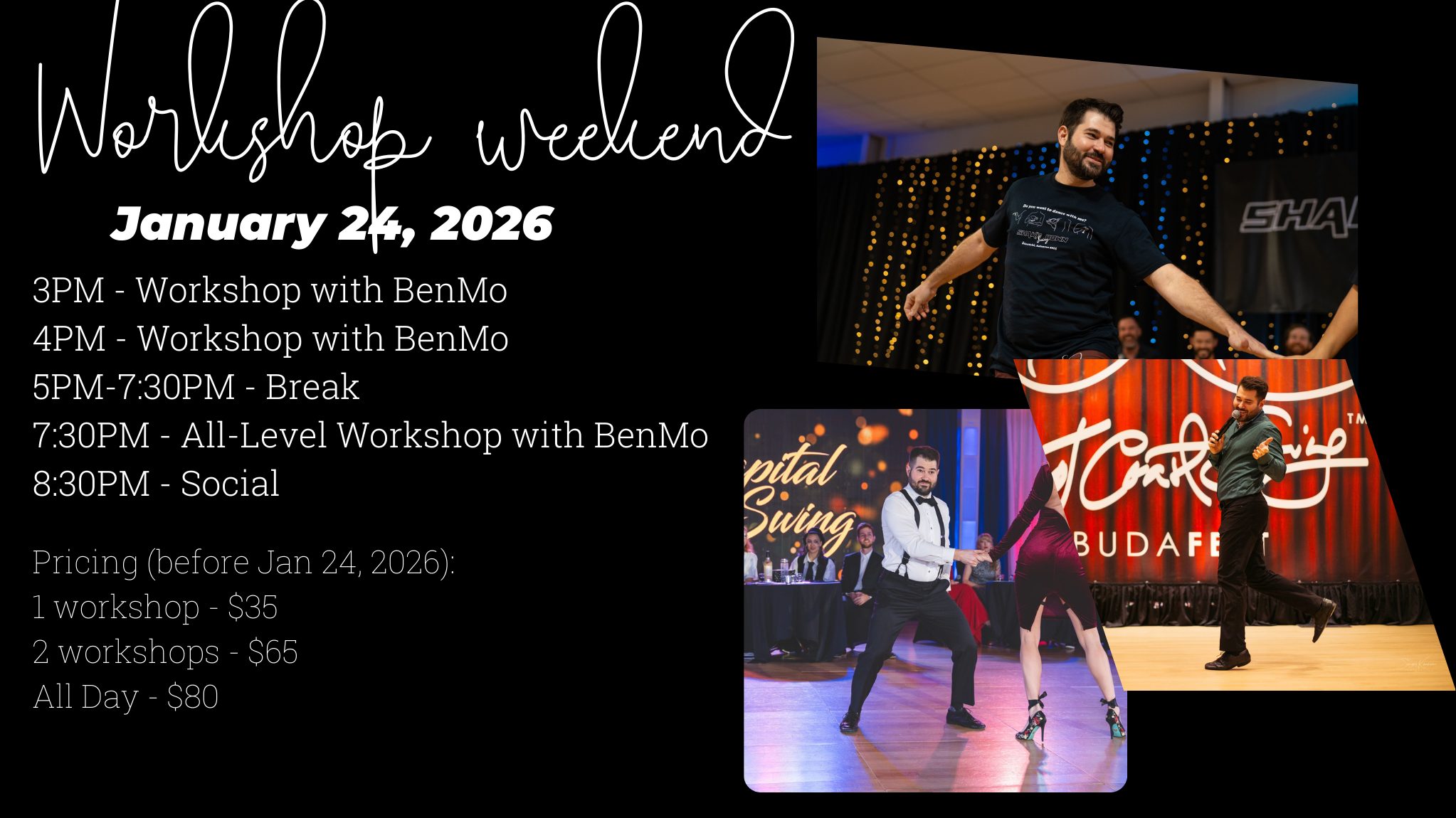 WCS Workshops & Dance w Ben Morris - January 24, 2026