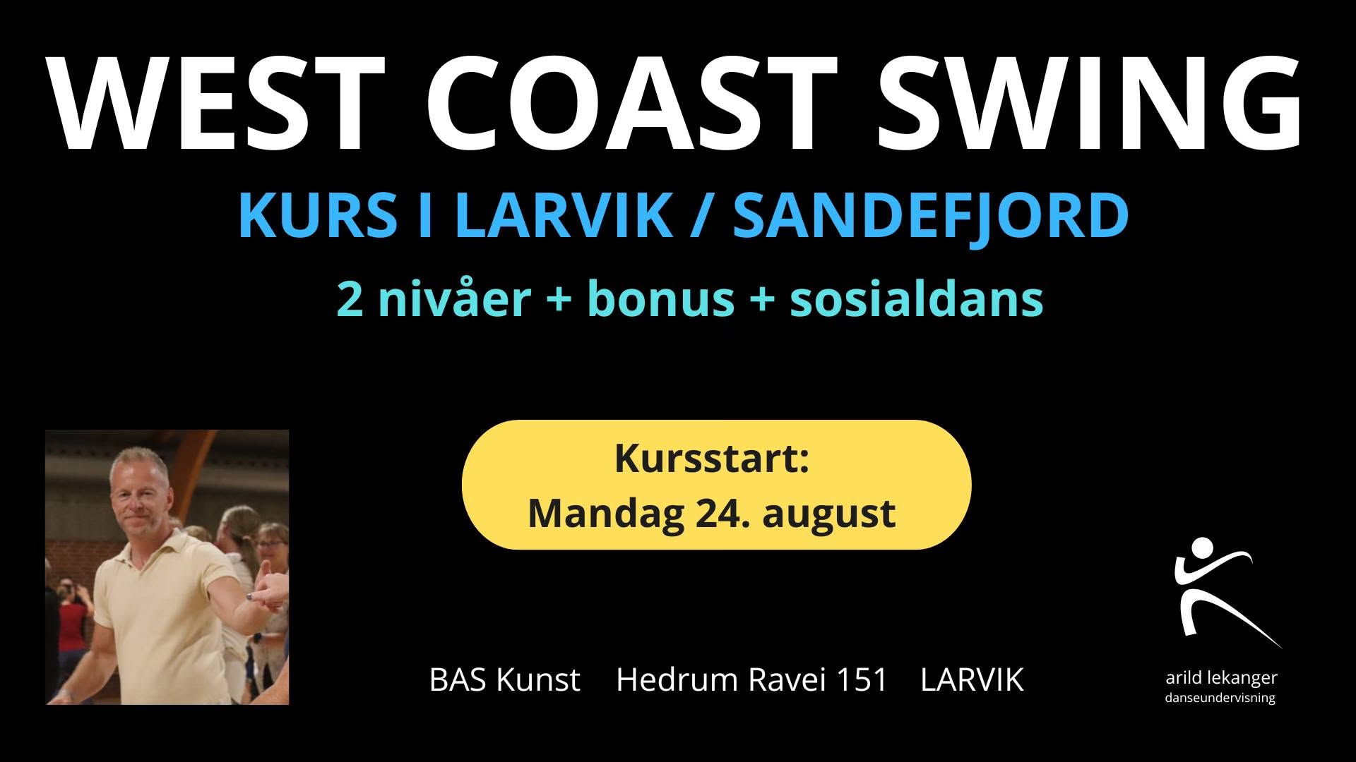 West Coast Swing kurs i Larvik Sandefjord 6+1 uker
