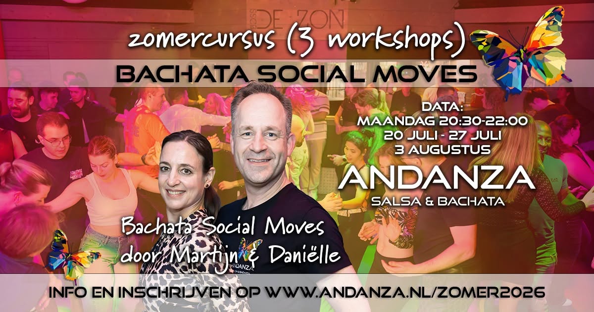 Bachata Social Moves (open level - intermediate) - 3 workshops van 1,5uur