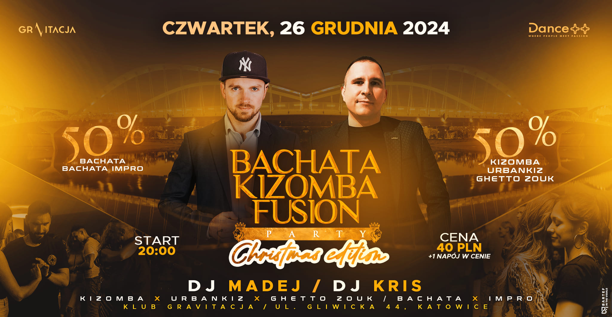 Dance++ Bachata Kizomba Fusion Party 26.12.2024 (czw) Gravitacja Katowice