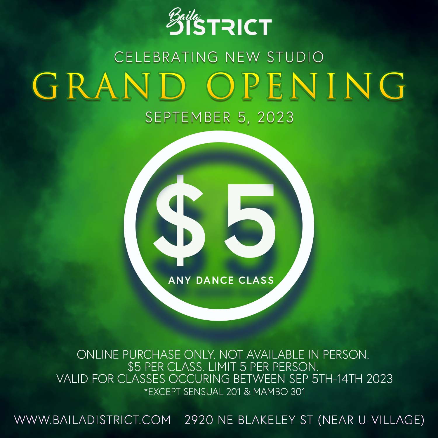 $5 Dance Class (2 Weeks Only)