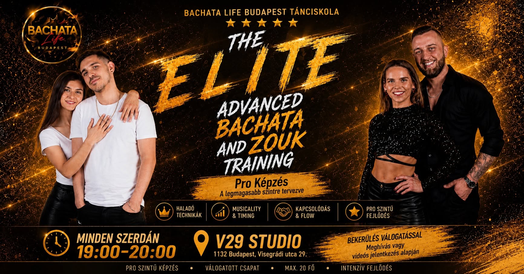 THE ELITE Pro Szintű Képzés Válogatott Csapat Bachata Life Budapest Tanfolyamok