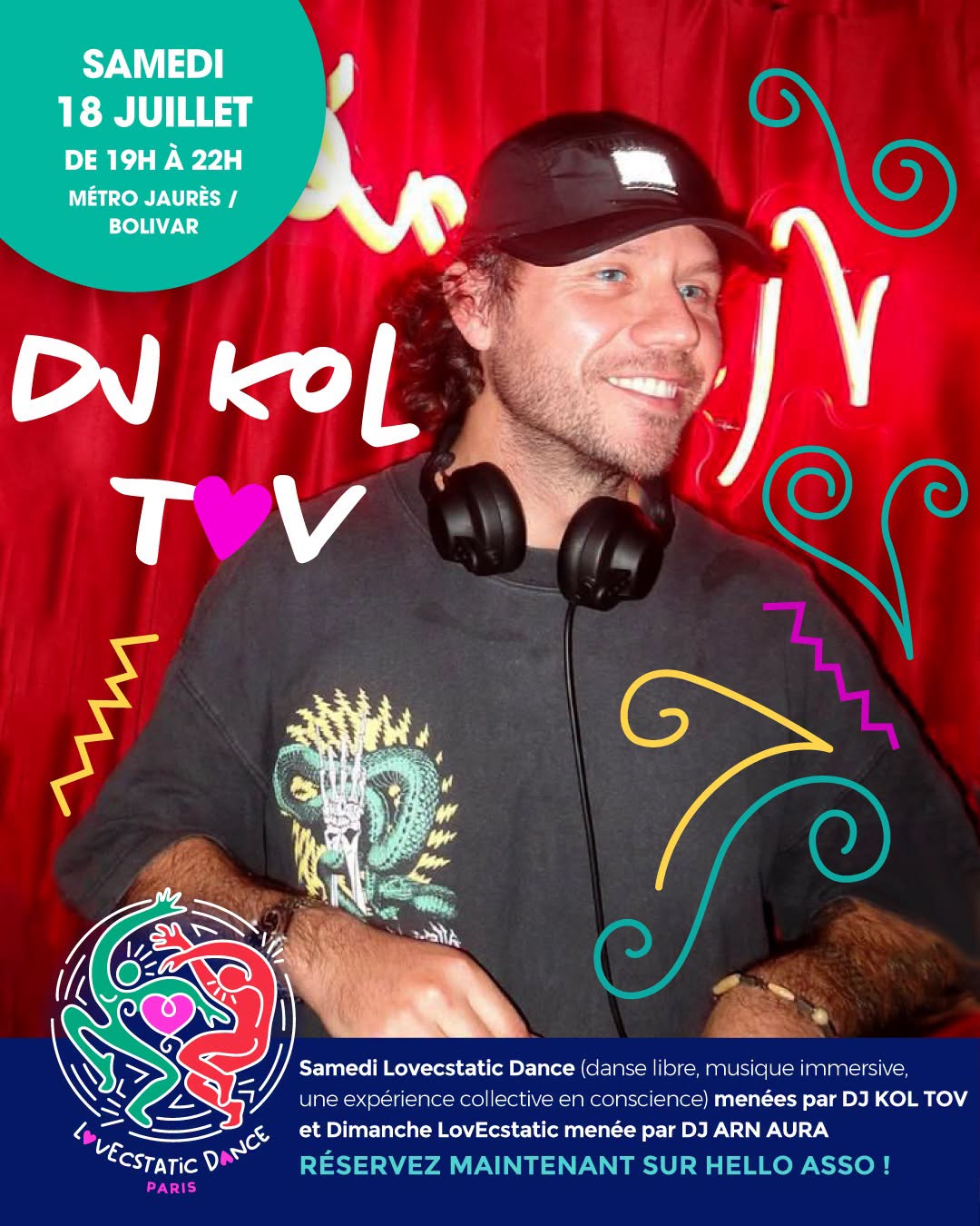 Ecstatic Dance Paris • DJ Kol Tov • Samedi 11 Juillet • Danse libre & consciente