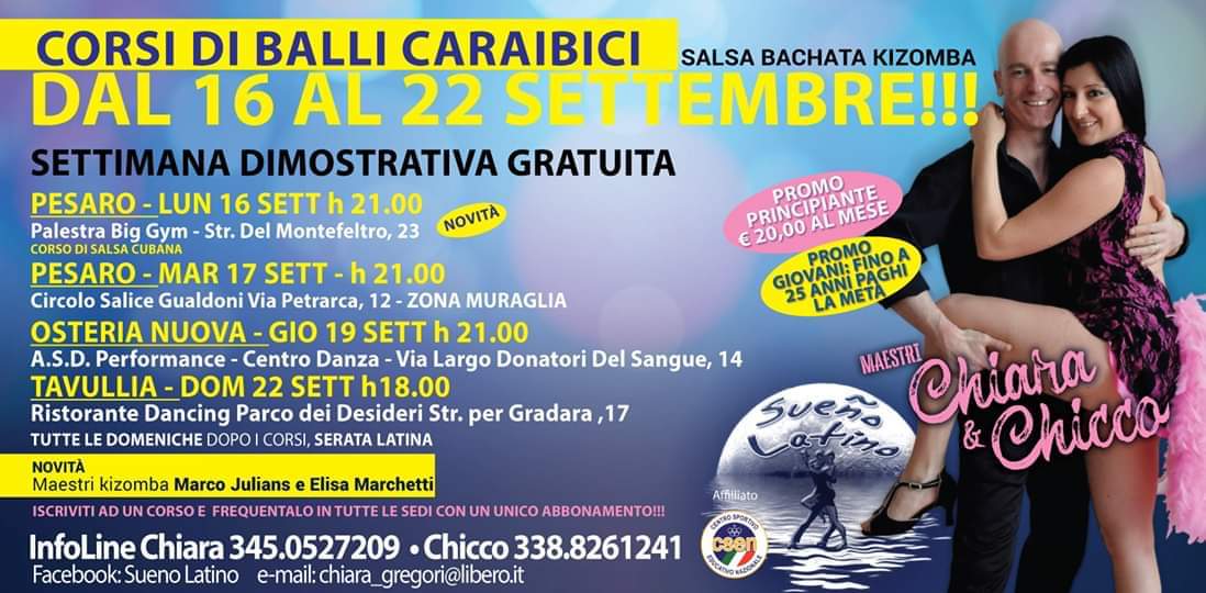 Inizio Nuovi Corsi 2019-2020 Scuola Sueno Latino