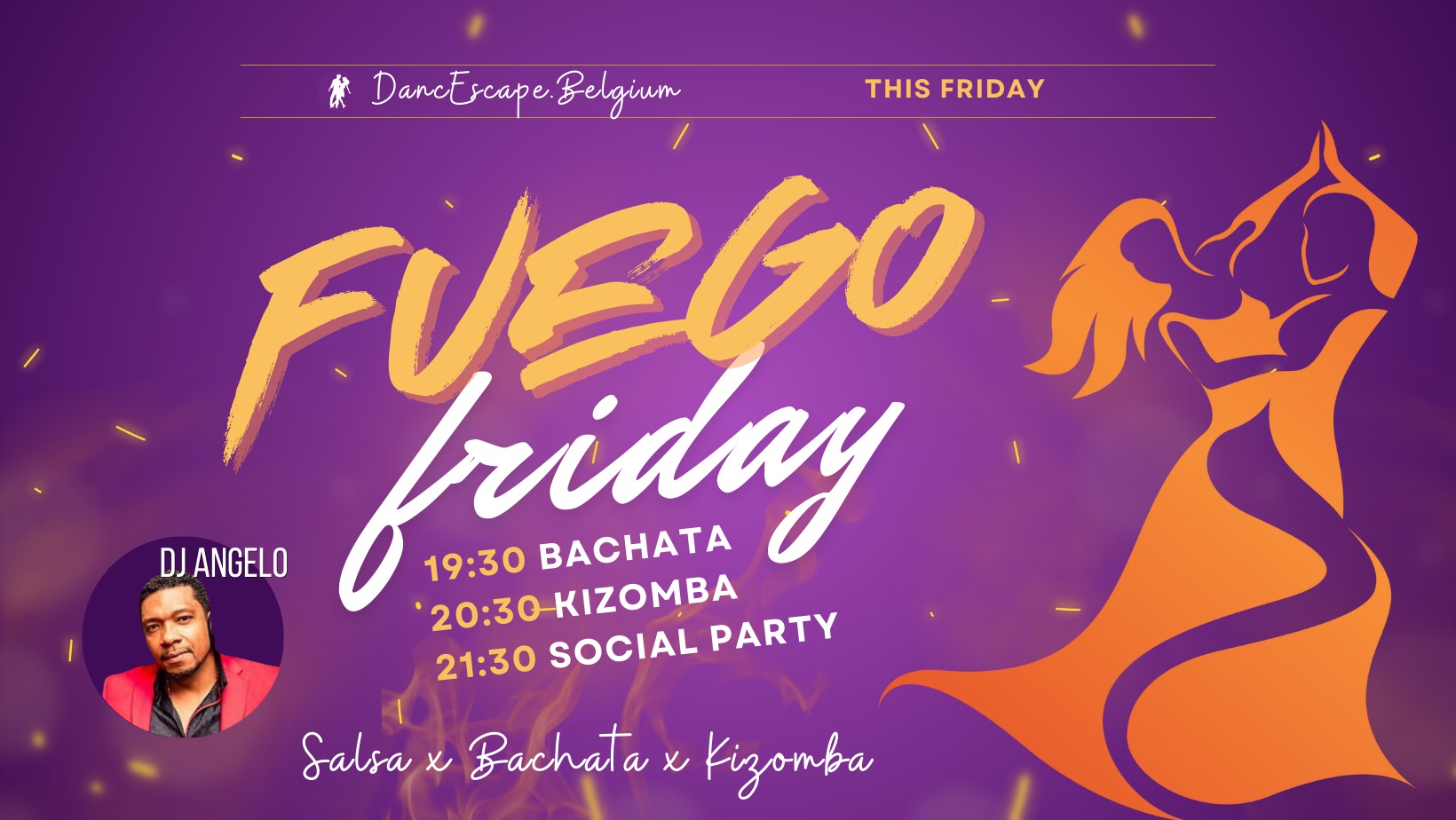 Fuego Friday, after class social met Dj Angelo en Dj Jo @ Malpertuus.