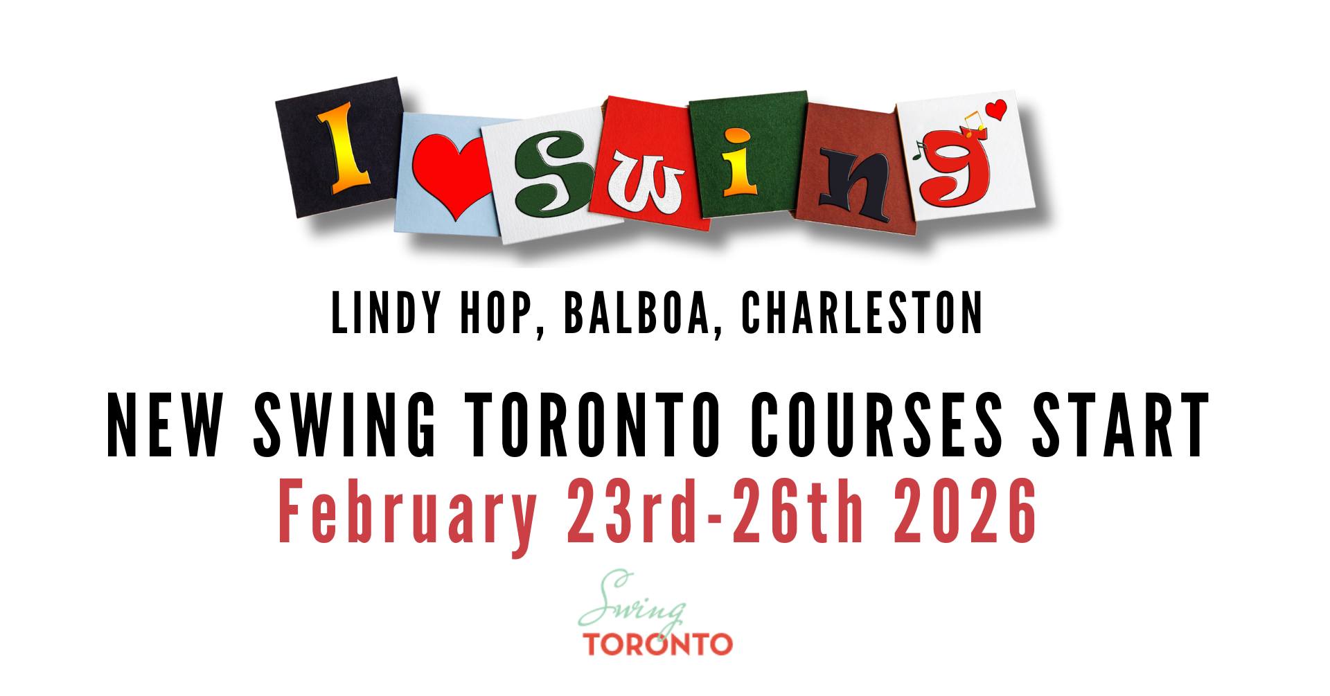 Schedule For Current Swing Toronto Courses, Feb 23 to April 9th, 2026