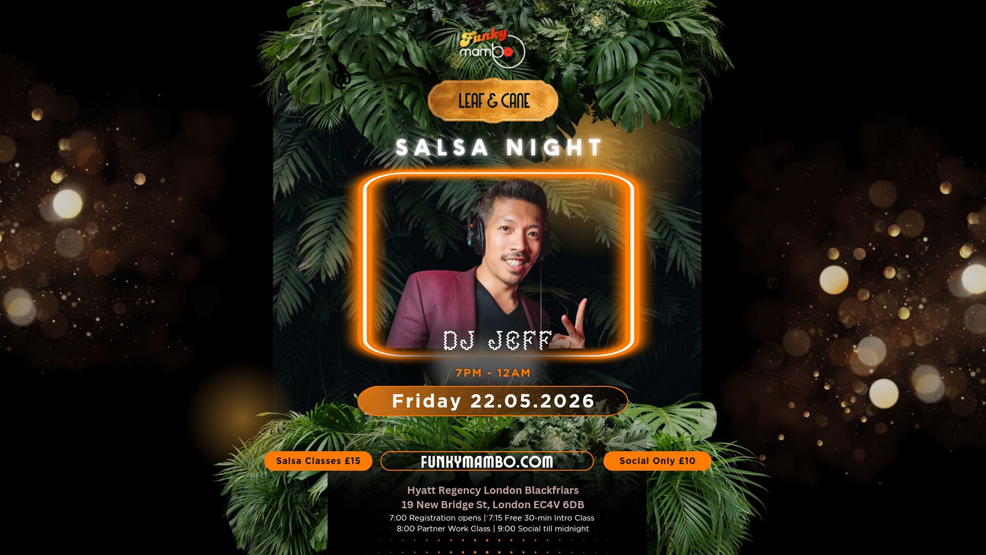 Funky Mambo Monthly Friday @Leaf & Cane - Salsa Night in the City ft. DJ Jeff