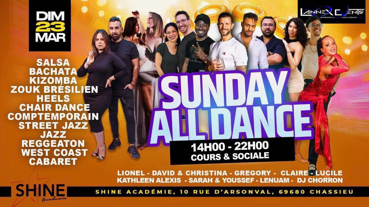 ⭐️SUNDAY ALL DANCE⭐️COURS ET SOCIAL ( 18H DE COURS 13 DISCIPLINES DIFFERENTES)