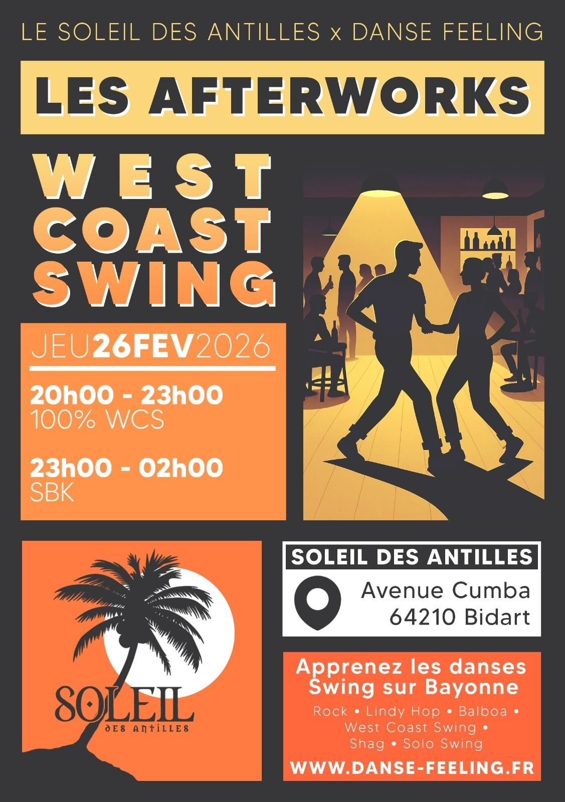 Afterwork West Coast Swing au Soleil des Antilles