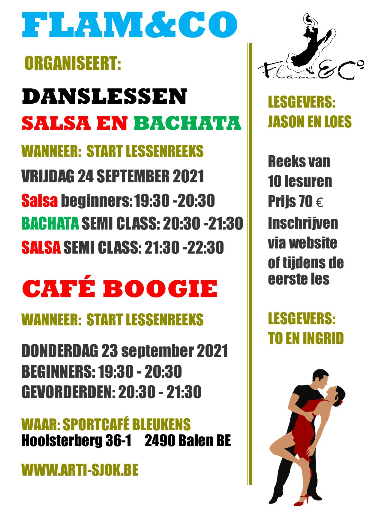 Danslessen salsa en café boogie in Balen