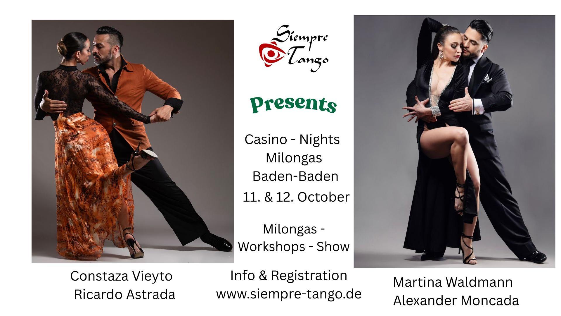 Casino Nights - Milongas - Workshops & Shows