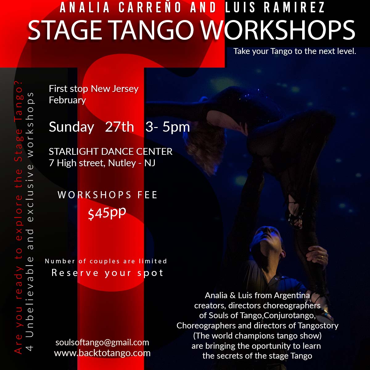 INTENSIVE STAGE TANGO WORKSHOPS