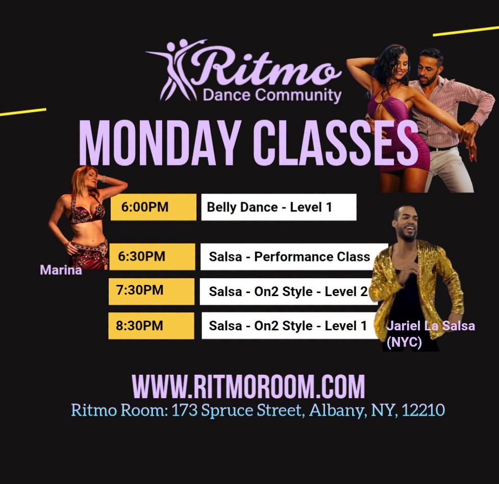 Monday Classes: Salsa and Belly Dance (New Cycle Every Month)