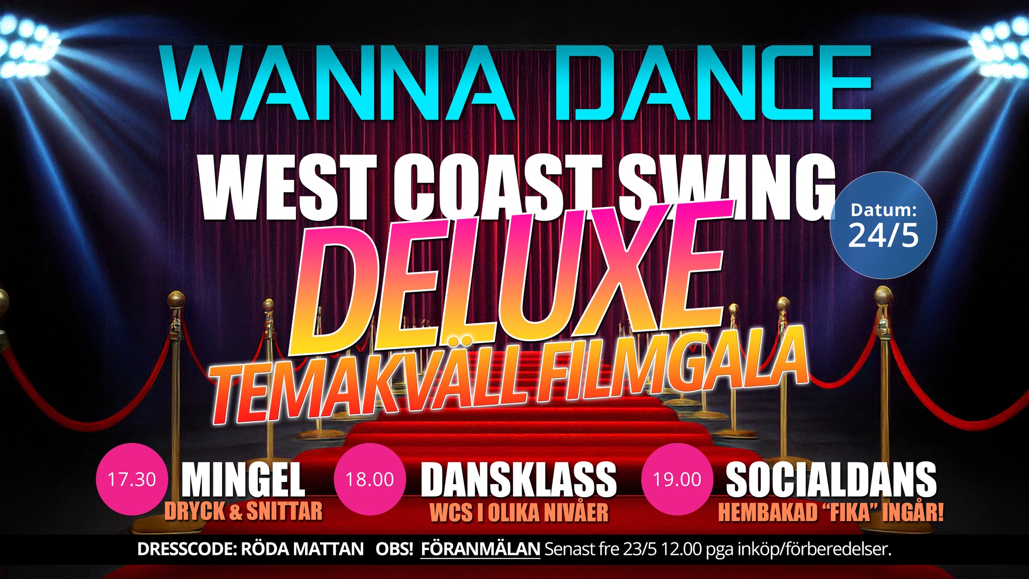 West Coast Swing Workshop & Socialdans temakväll FILMGALA!
