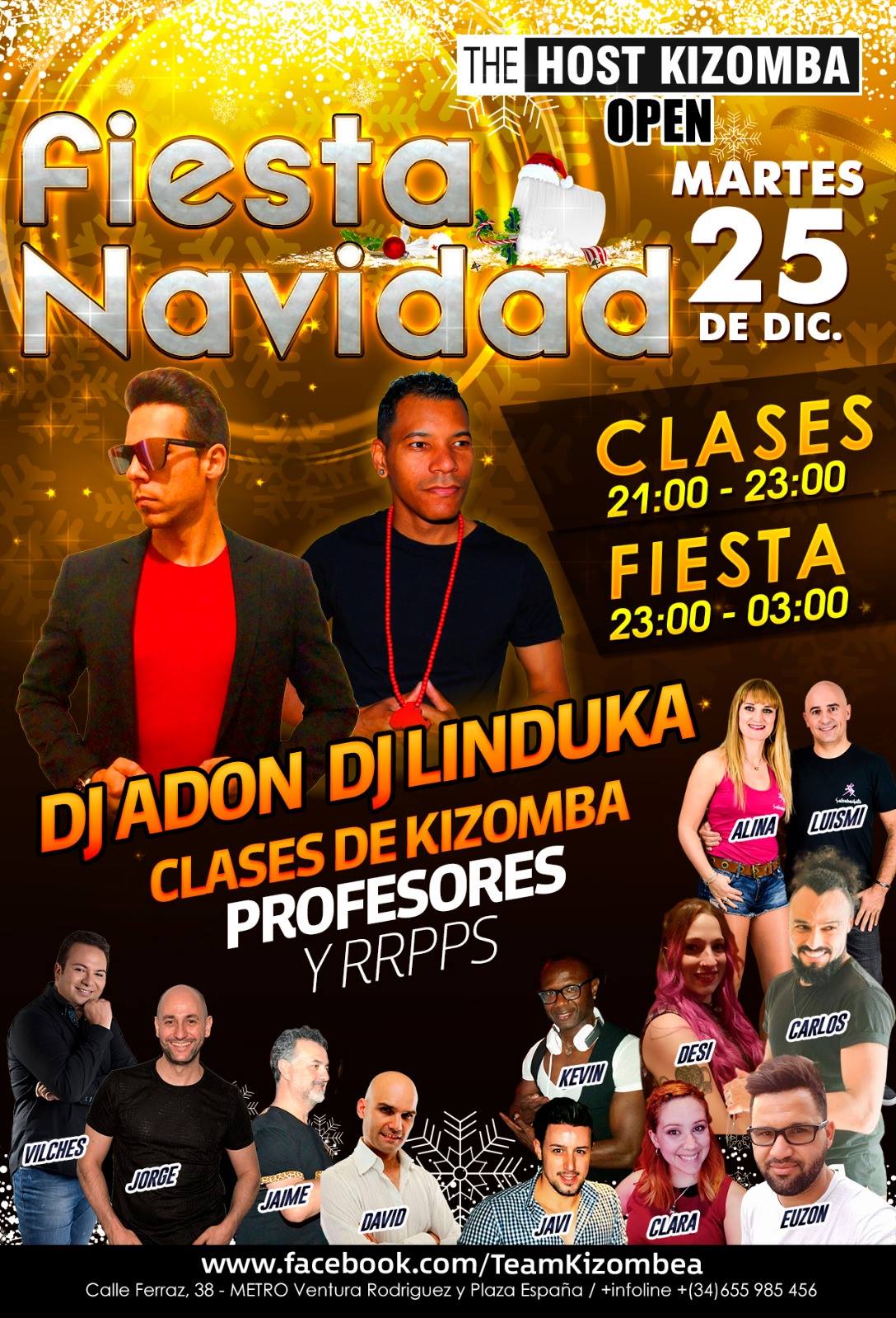 Martes 25 Dic, Kizomba Open en Navidad