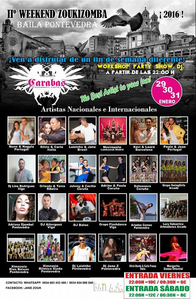 BII°ZOUKIZOMBA..BAILA PONTEVEDRA ...29-30-31 DE ENERO DE 2016