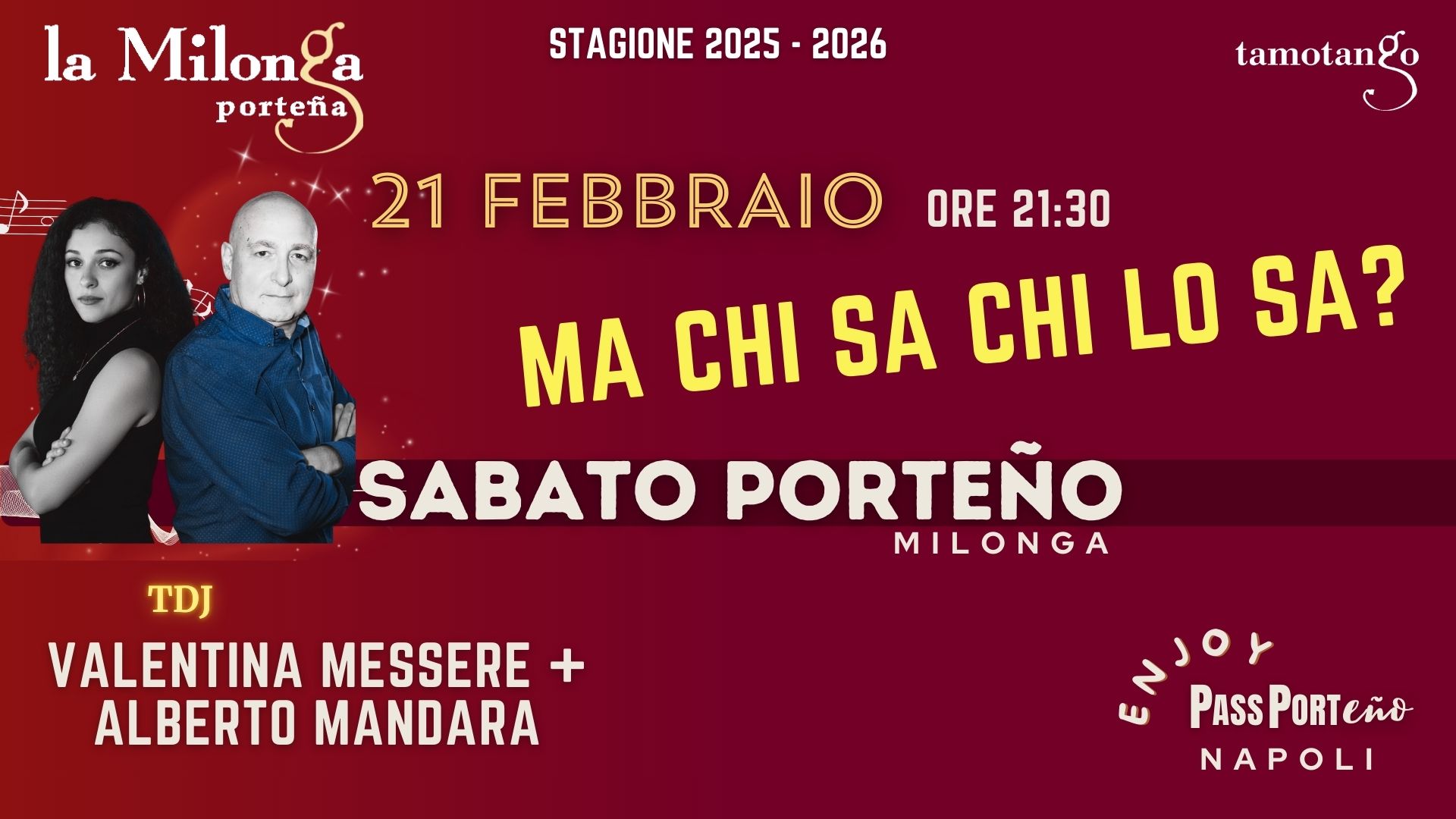 Sabato Porteรฑo - Tdj Valentina Messere + Alberto Mandara