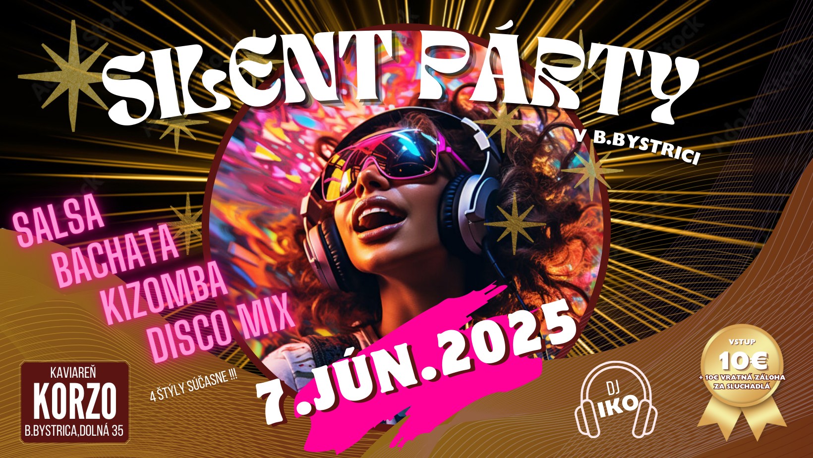 SILENT PÁRTY v KORZE 7.6.2025
