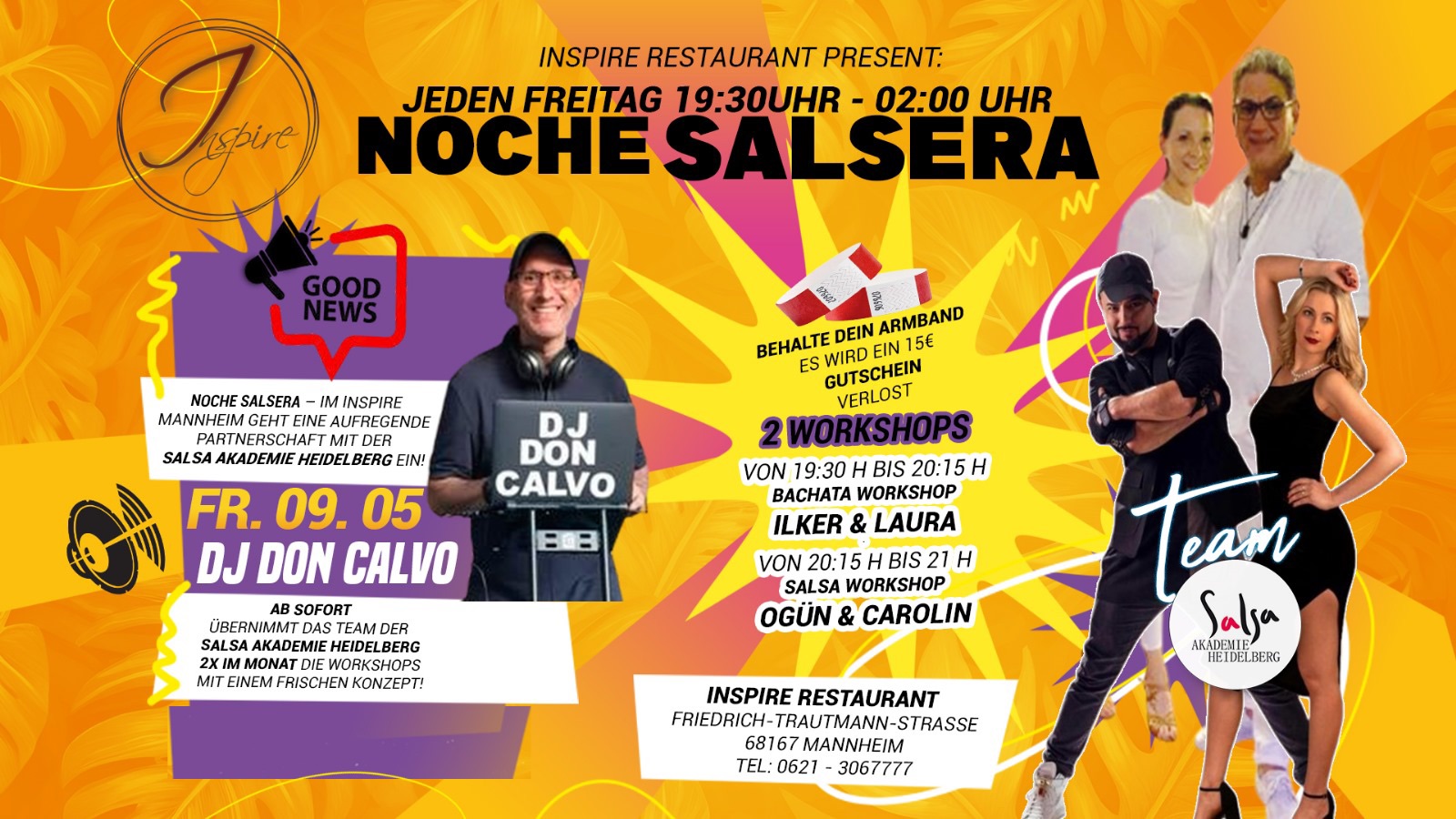 Fr. 09 05 NOCHE SALSERA @INSPIRE MANNHEIM 🔥 Ab 19:30 Uhr 🔥 2x WORKSHOP mit SAH-Team🔥