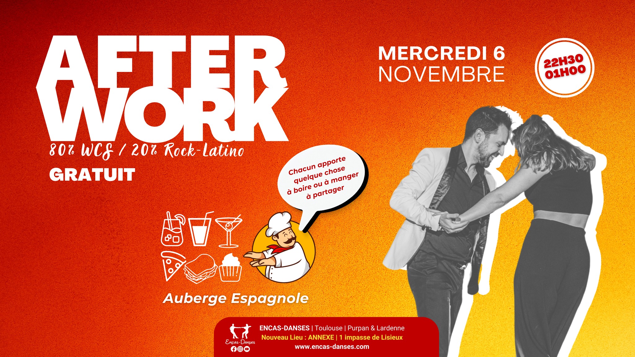 Afterwork Dansant 80% WCS - 20% Rock-Latino TOULOUSE