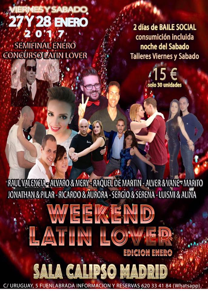 Weekend Latin Lover 27,28 Enero 2017 - Sala Calipso