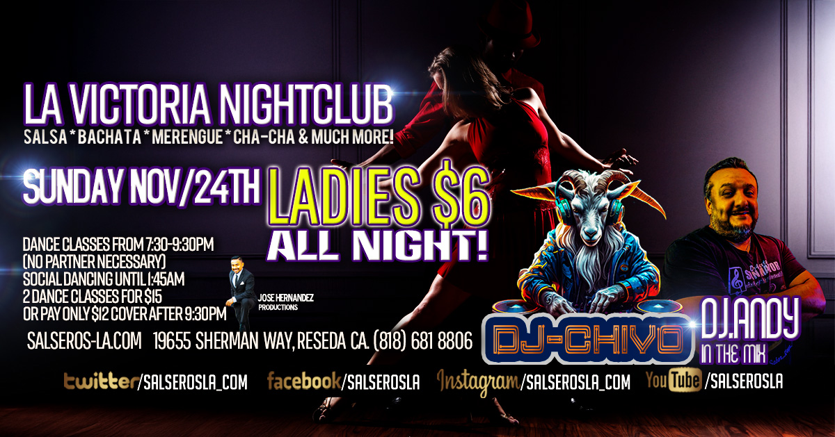 Salsa and Bachata Sunday at La Victoria Nightclub, dance classes and dancing