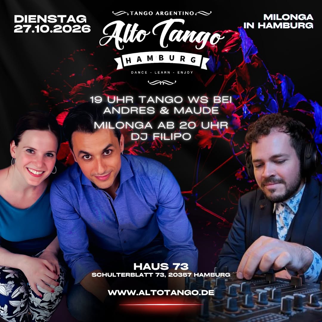 Alto Tango Milonga - 27.10.2026 - Tango WS with Andres & Maude - DJ Filipo