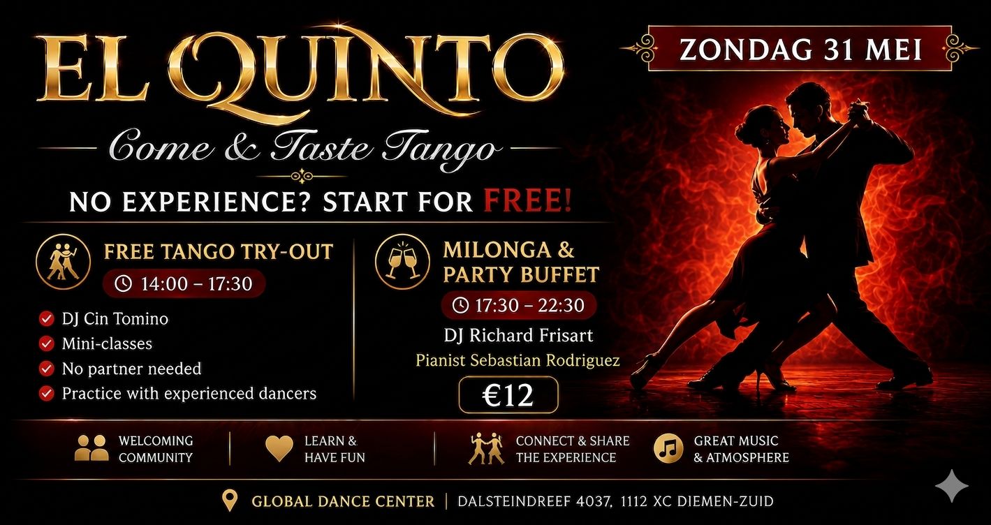 El Quinto - DJ Richard Frisart + piano Sebastian Rodriguez + FREE Tango Try-Out DJ Cin Tomino