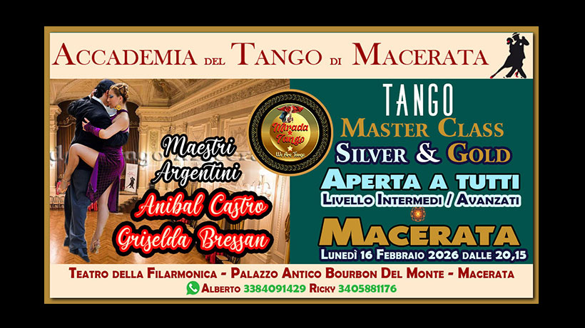 💃Tango Master Class aperta a tutti con Anibal Castro e Griselda Bressan