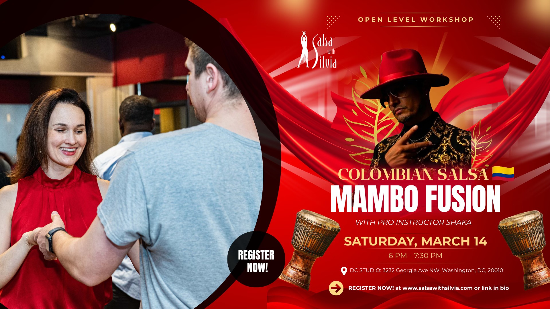 Colombian Salsa Mambo Fusion Workshop with World Champion Shaka