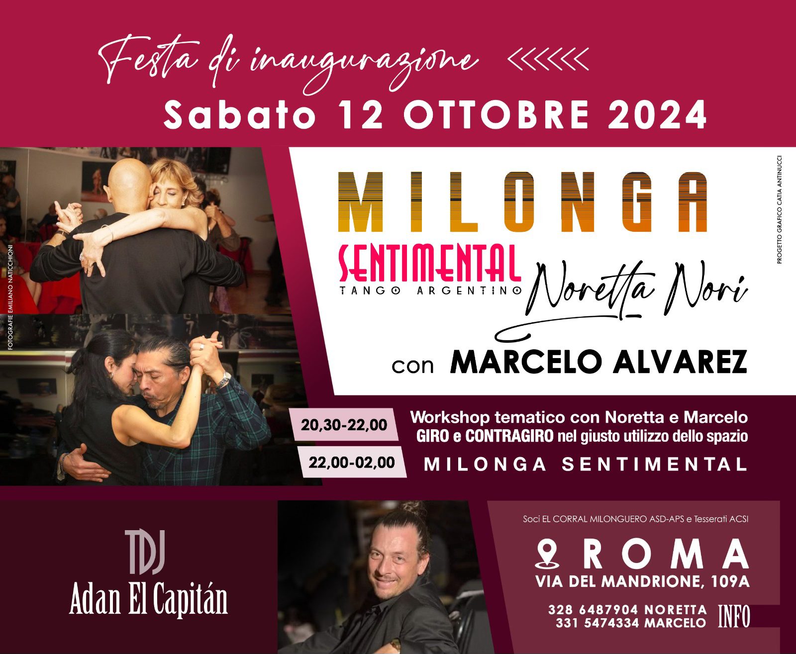 Milonga Sentimental Festa Inaugurazione TDJ Adan el Capitán