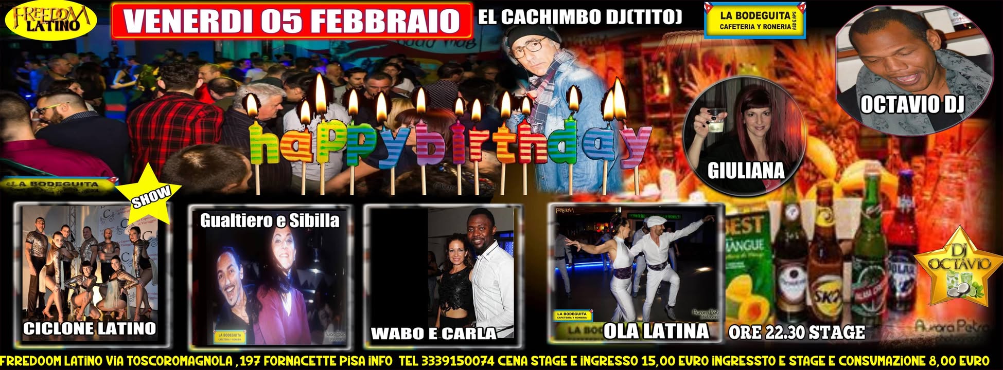 Il Venerdi esclusivo del Freedom Latino Show Ciclone Latino Dance Company e Salsanuevacalle Stage Kizomba Wabo e Carla Anomazione Ola Latina