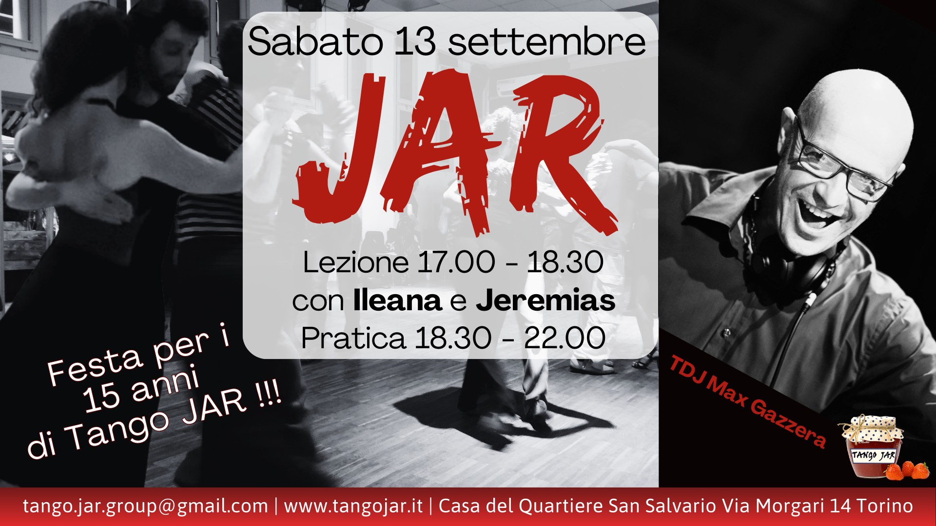 JAR in festa per i nostri 15 anni di TANGO alla Casa del Quartiere di San Salvario
