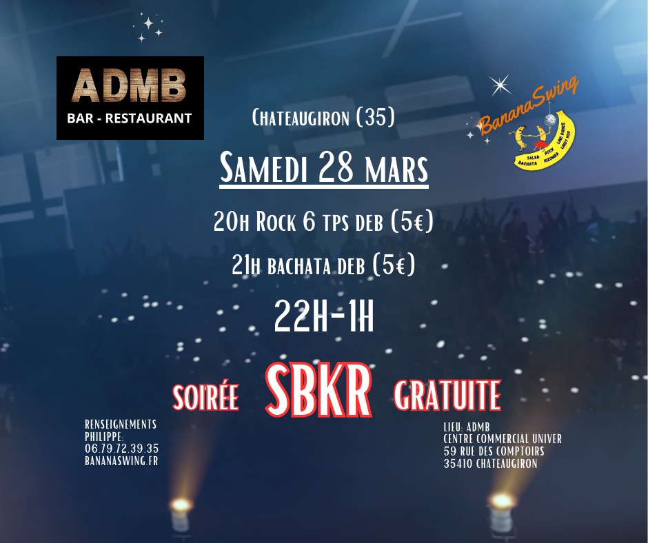 Stage de Rock & Bachata + Soirée SBKR à l'ADMB à Châteaugiron (C. Cial Univer)
