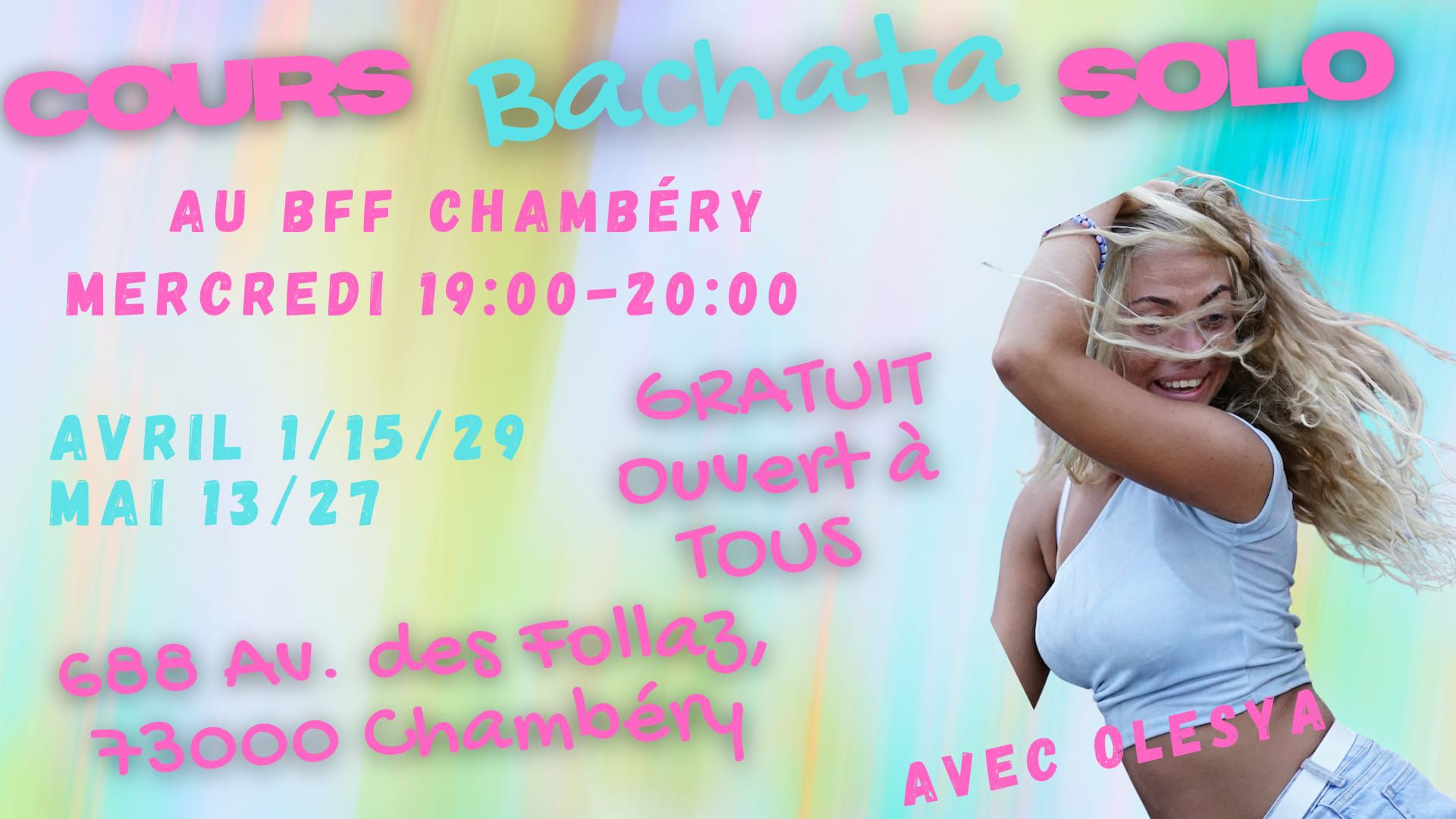 Cours Bachata Solo avec Olesya au BFF Chambéry