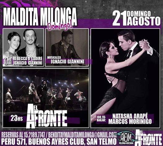 Natasha Arapé y Marcos Morinígo en Maldita Milonga