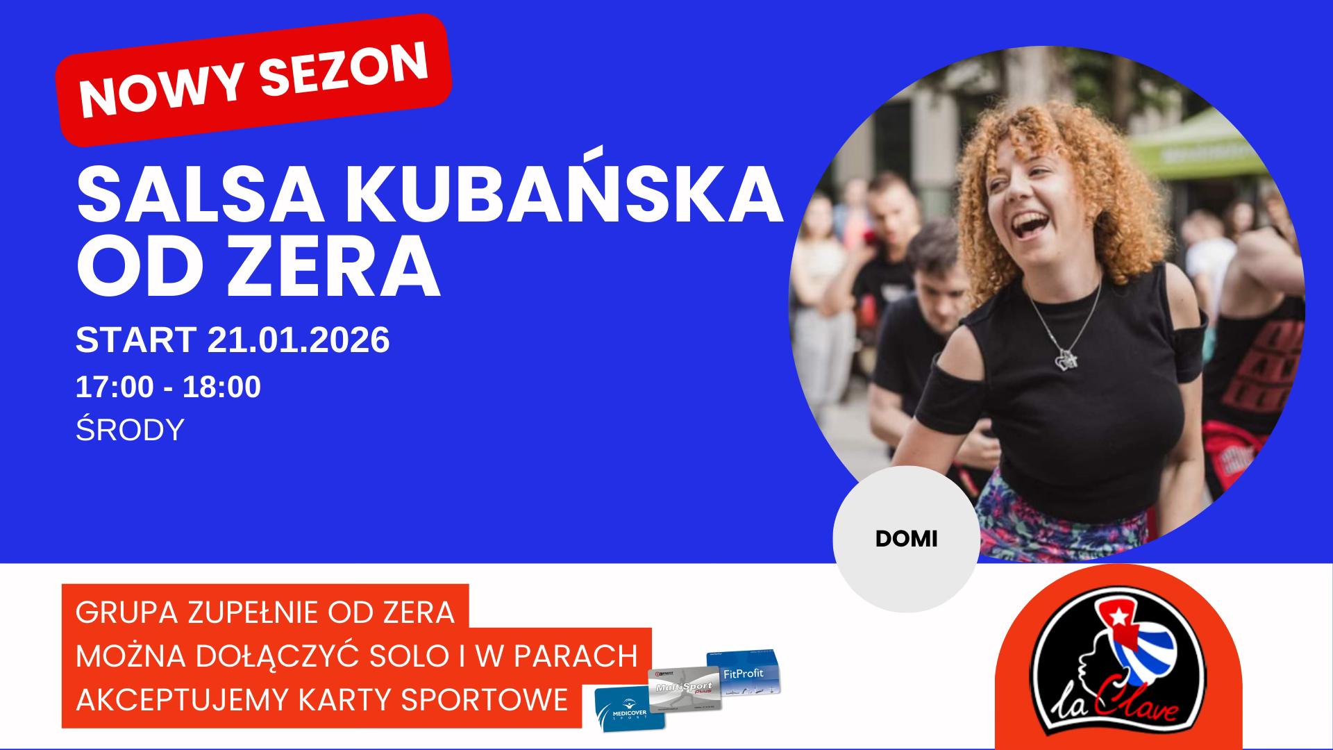SALSA OD ZERA z Domi ŚRODY 17:00 - 18:00 START 21.01