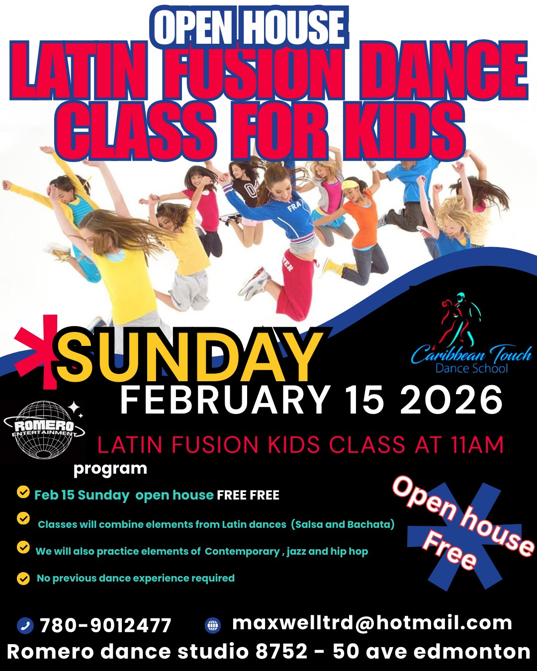 Open House Latin Fusion Dance Class For Kids (FREE FREE CLASS)
