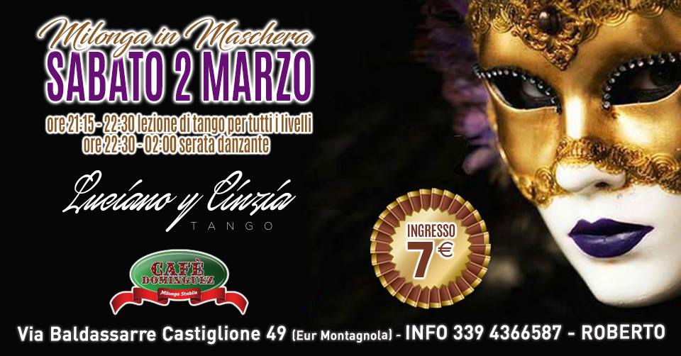 Milonga in maschera al Cafè Dominguez