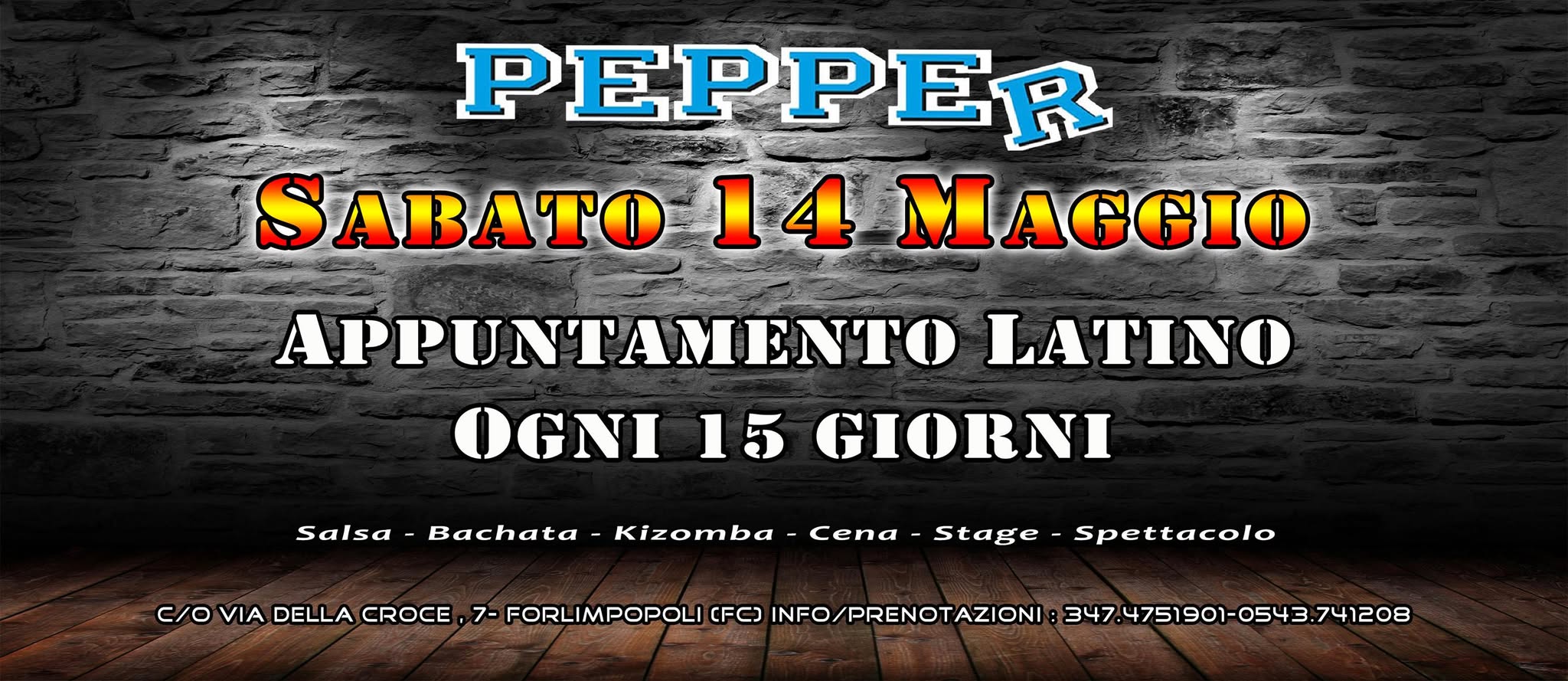 Sabato 14 Maggio PEPPER