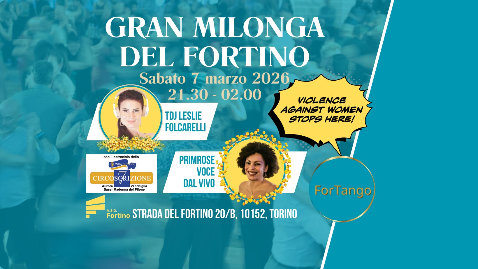 Gran Milonga Del Fortino, Tdj Leslie Folcarelli + voce Primrose