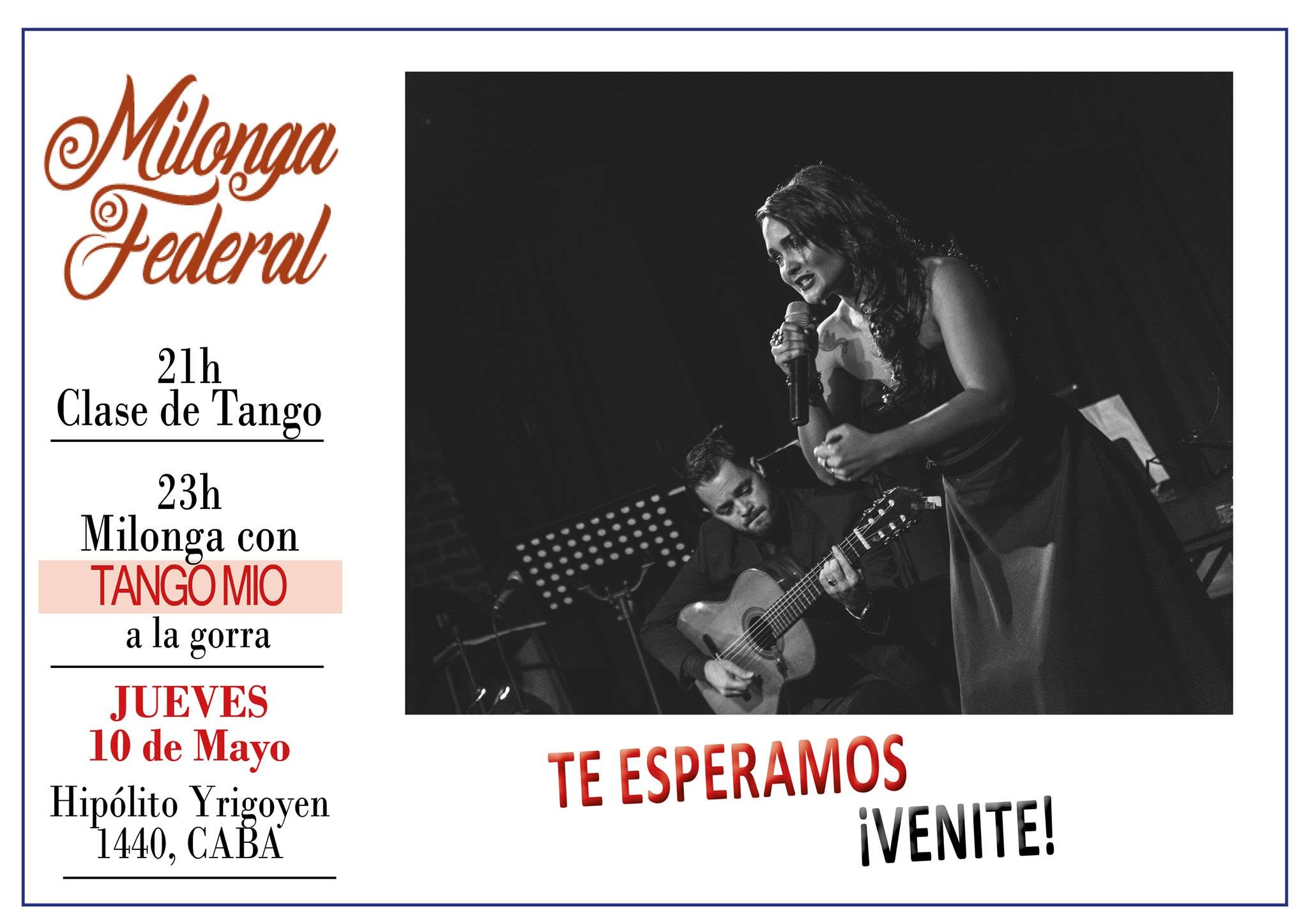 Milonga federal 21h clase 23h milonga con tango mio