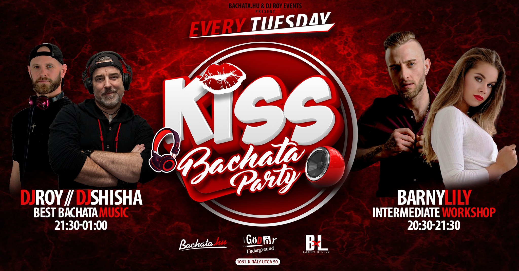 💋🫦 KISS BACHATA PARTY 💥 JAN.13. 🪩 BACHATA⠄HU & DJROY EVENTS 🪩 100% BACHATA PARTY