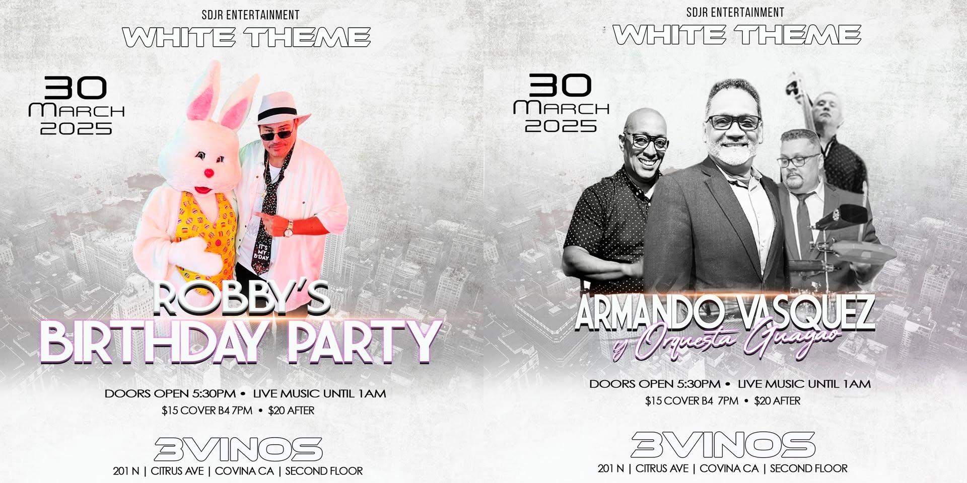 SUPER DJ ROBBY'S ALL WHITE THEME BIRTHDAY PARTY AT 3VS