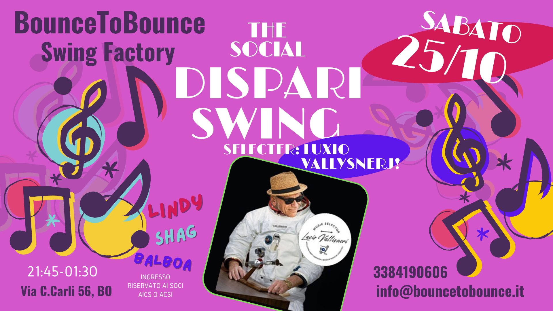 SWING DiSPARi ! - Selecter: Lucio Vallisneri! - Serata Social!