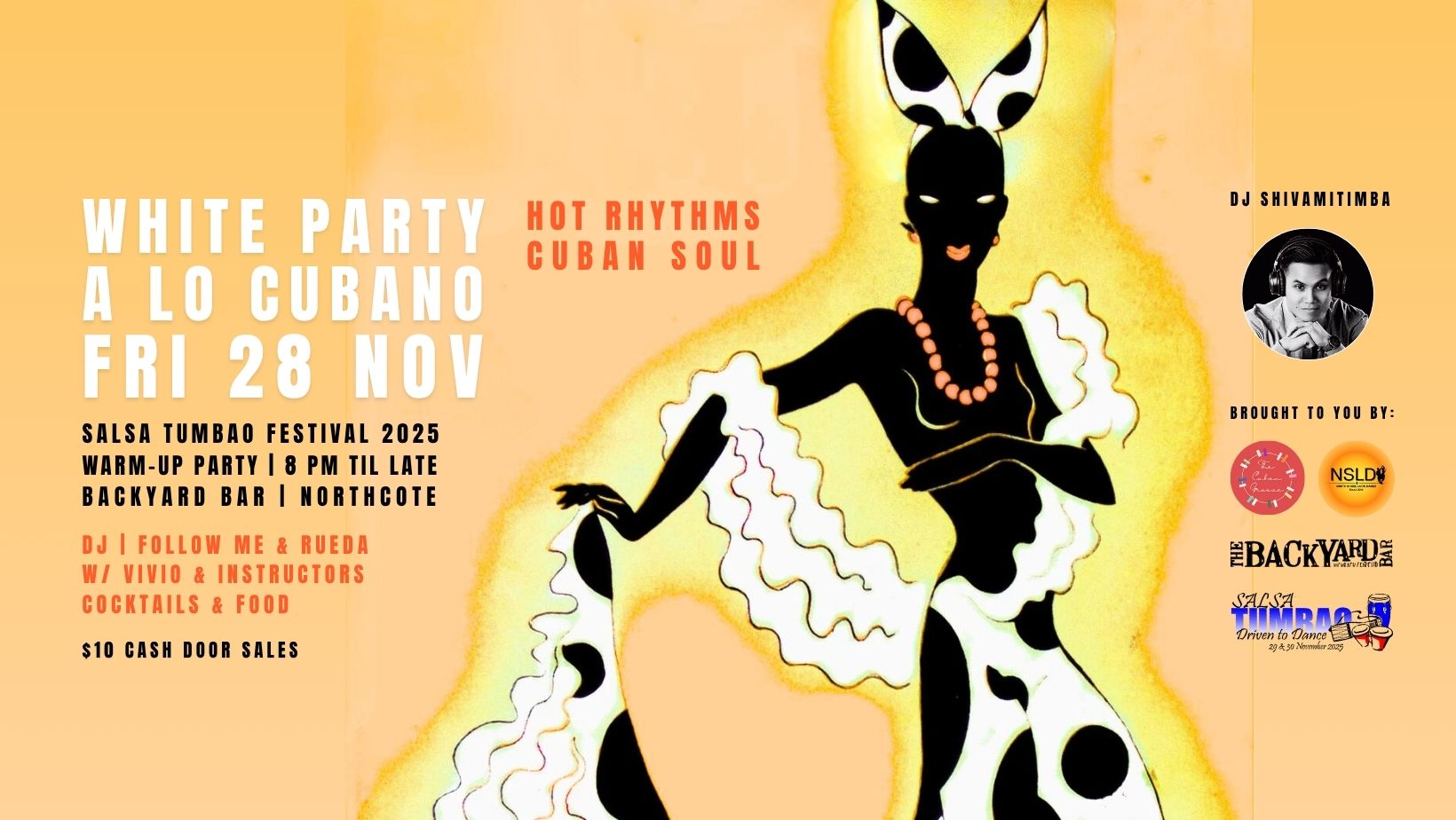 WHITE PARTY A LO CUBANO Fri Night Warm-Up Party for Salsa Tumbao Festival Backyard Bar