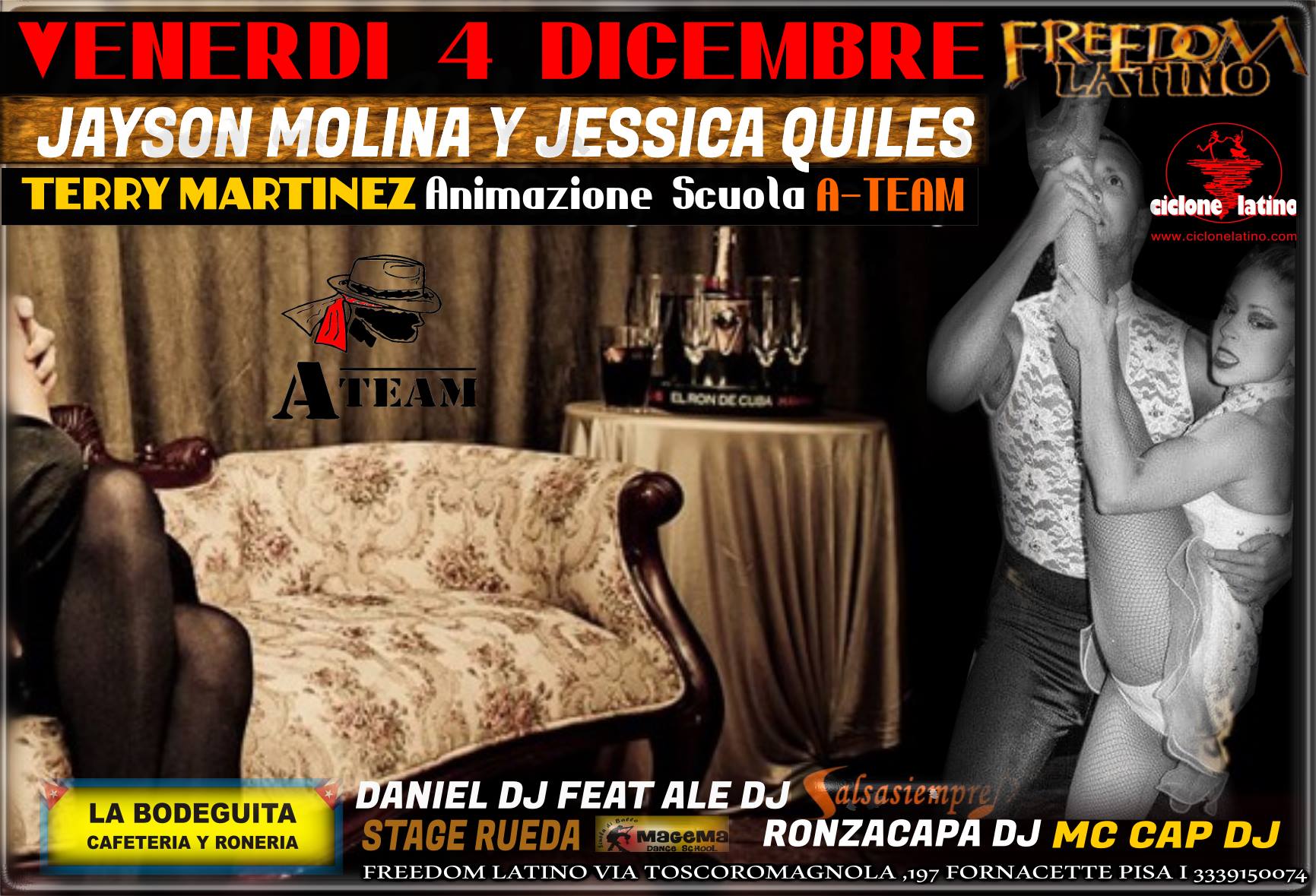 Il Venerdi esclusivo del Freedom Latino Stage Salsa Open Gratuito e Show con★ ★ ★ Jayson Molina Portorico e Jessica Quiles ★ ★ ★