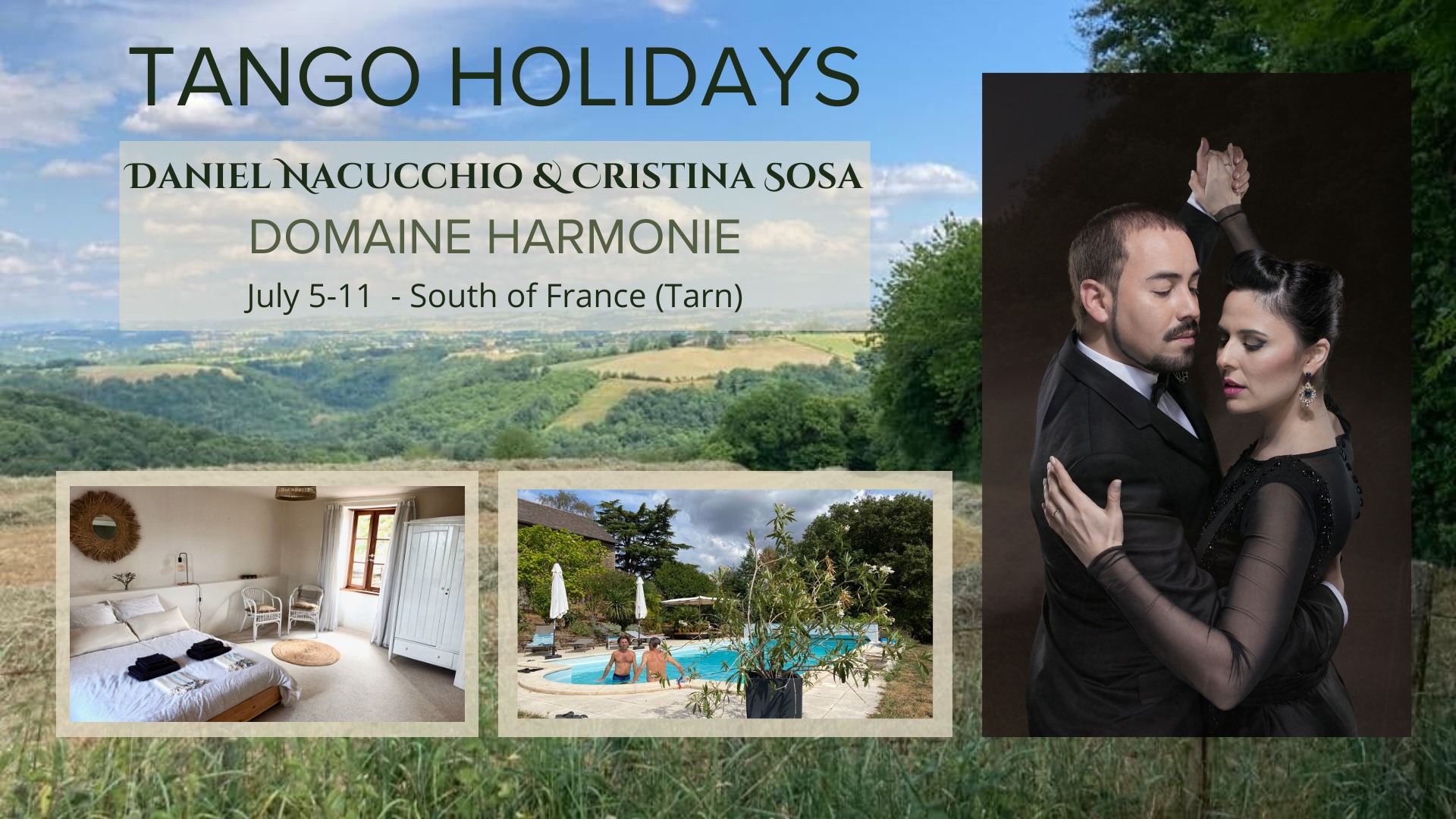 Tango Holidays with Cristina Sosa & Daniel Nacucchio in South of France